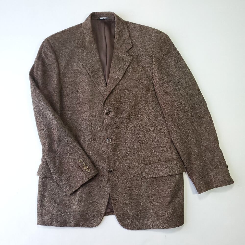 Vito Rufolo Italy Wool Polyacrylic Blazer Jacket Sport Coat Soft Brown Sz 42R